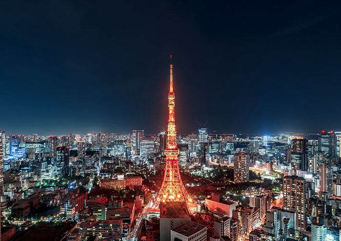 Vista nocturna de la Torre de Tokio Tokyo Tower Night View
