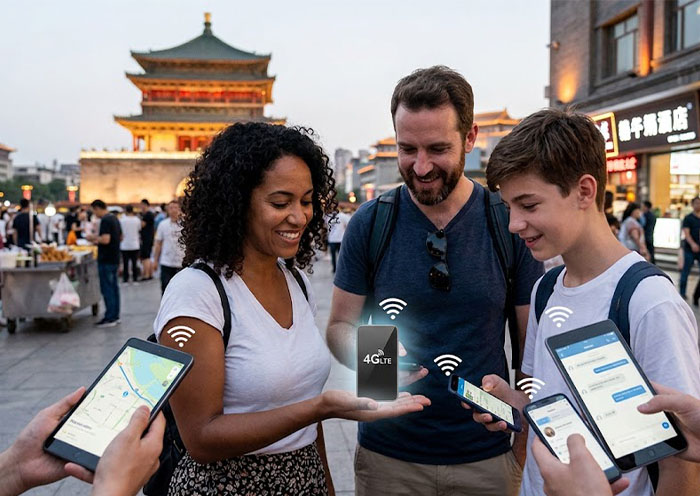 Pocket Wi-Fi para viajar por China (imagen generada por IA)
