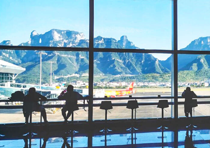 Say Hi to Tianmen Mountain from Zhangjiajie Airport