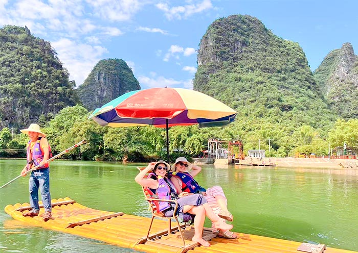 Bamboo raft on Yulong River
