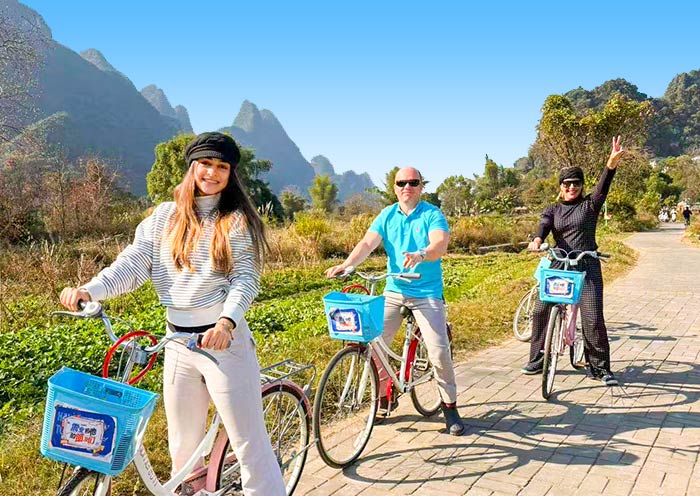 Cycling through Yangshuo Countryside