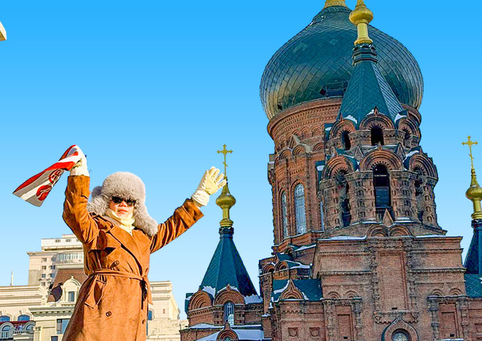 AOT guests visiting Saint Sophia Cathedral, Harbin
