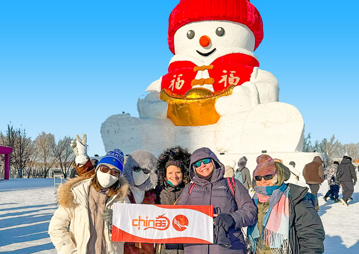 AOT guests at Snowman Pier in Harbin