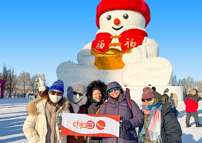 AOT guests at Snowman Pier in Harbin