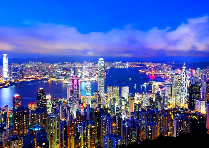Stunning night view of Victoria Peak