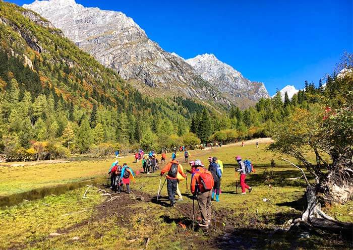 Hiking through Changping Valley, Mount Siguniang