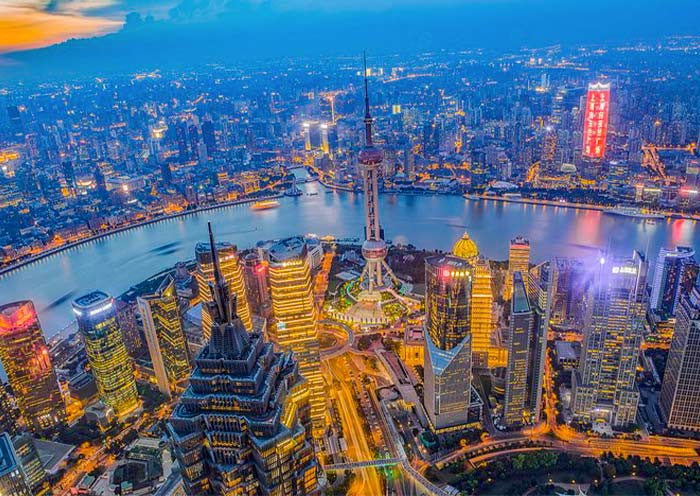 Pudong Night View on the Eastern Bank of the Huangpu River