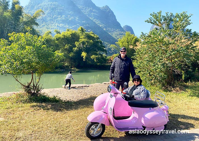 Exploring Yangshuo's Countryside by a Sidecar