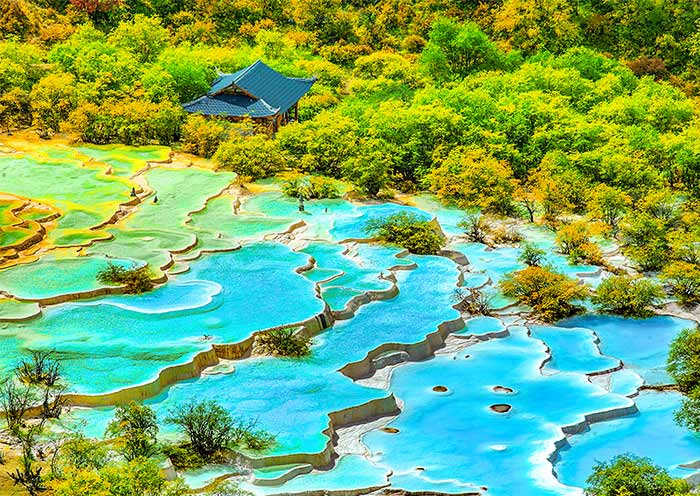 Huanglong National Park, a UNESCO World Heritage Site