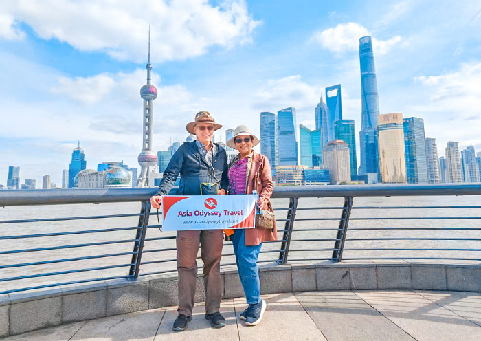 Pudong skylines on the eastern bank of the Huangpu River
