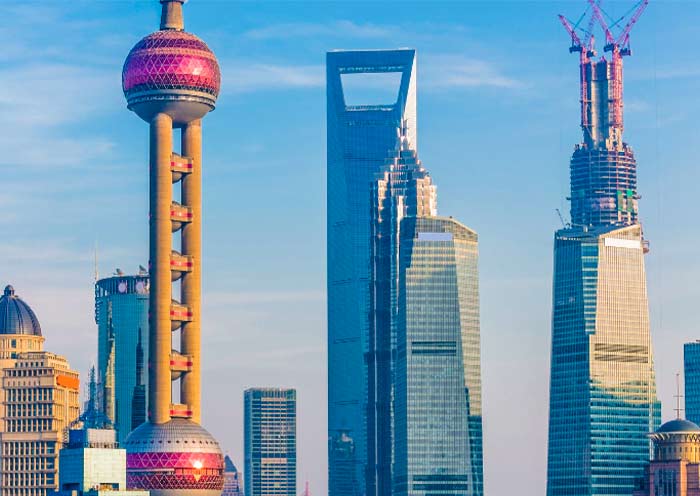 The iconic skyscrapers in Pudong