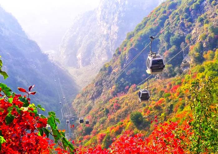 West Peak Cable Car Scenery of Huashan Mountain