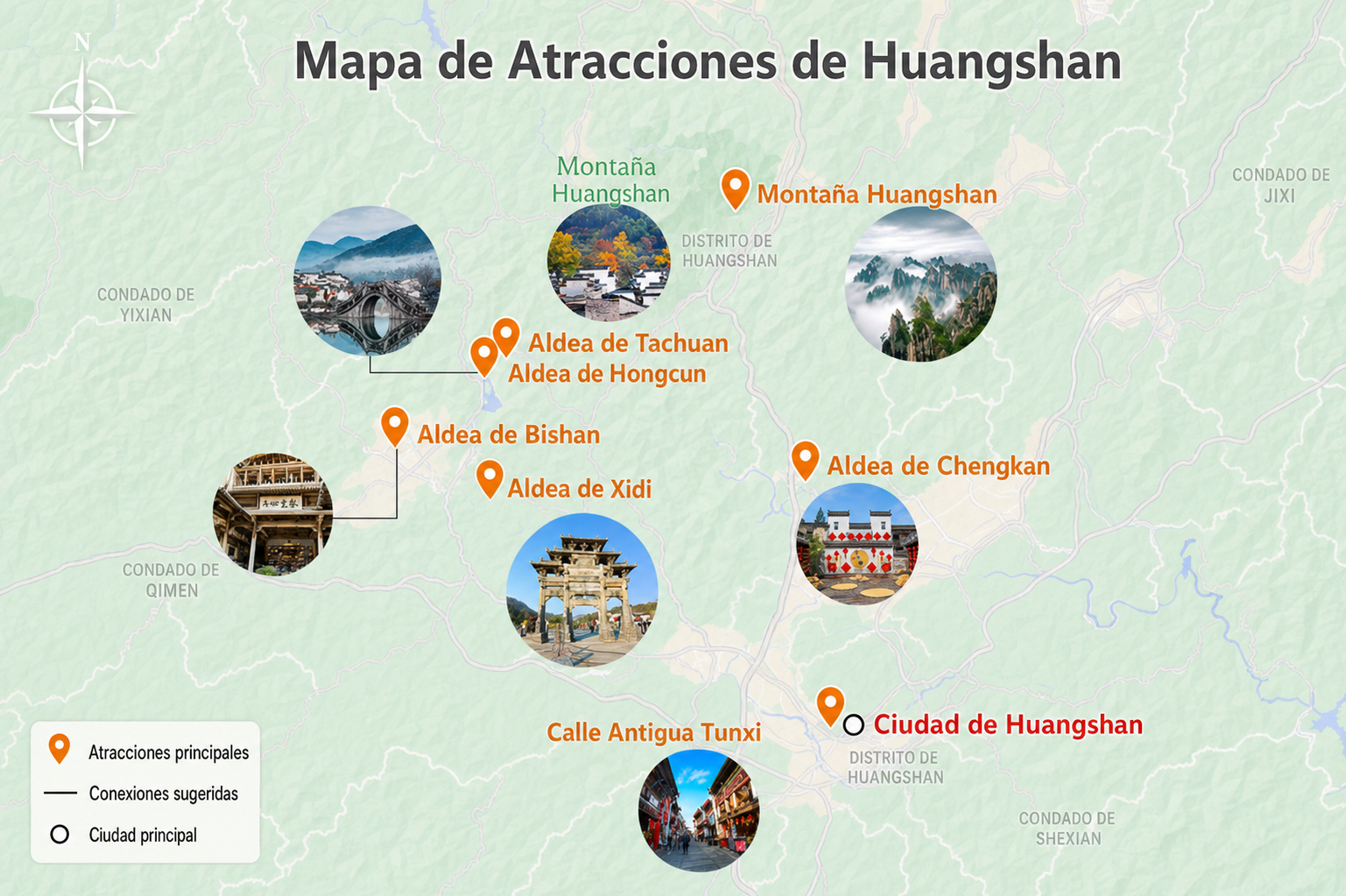 Mapa de Huangshan