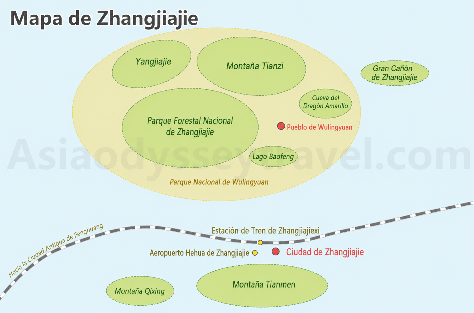 Zhangjiajie Tour Map
