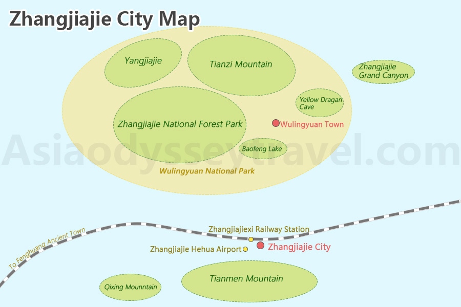 Zhangjiajie Tour Map