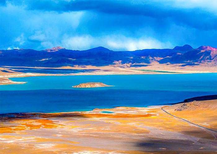 Lago Tangqung Co, Tibet Tangqung Co Lake, Tibet